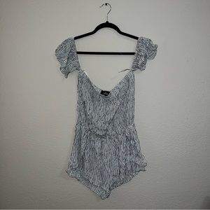 Lulus Striped Off The Shoulder Romper